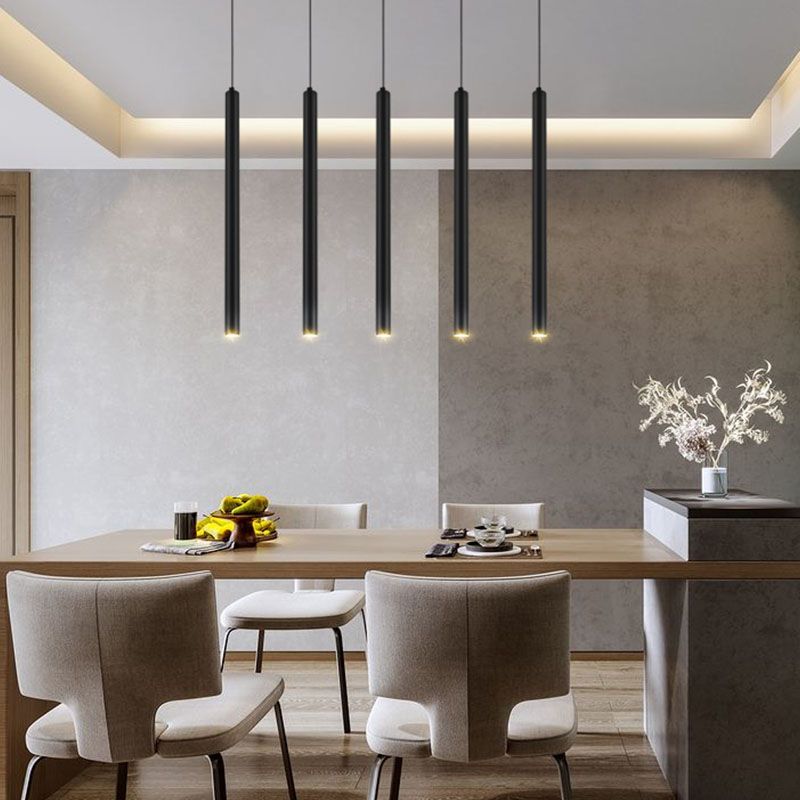 Lineare Anhängerleuchten moderne 1-Licht-LED-Aufhängung Anhänger Licht mit klarem Kristallschatten