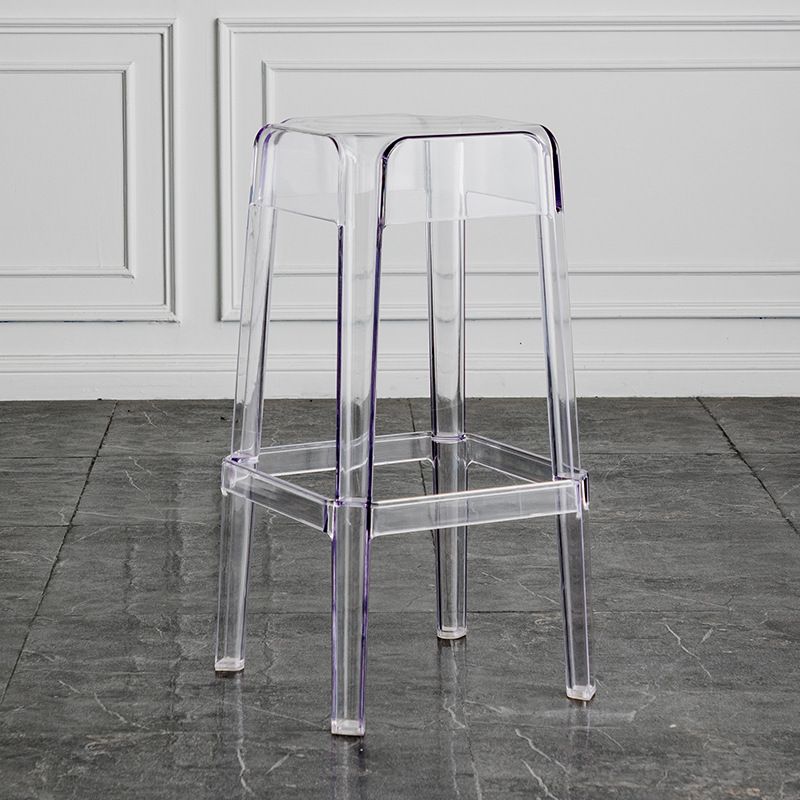Contemporary Backless Bar-stool Plastic Counter Bar Stool with Plastic Legs for indoor