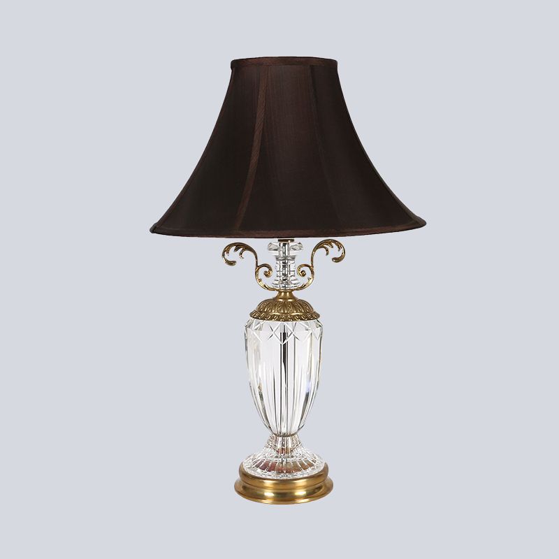 1 Kopf Urne Form Schreibtisch Licht Modernismus handgeschnittene Kristall Nachttischlampe in Schwarz