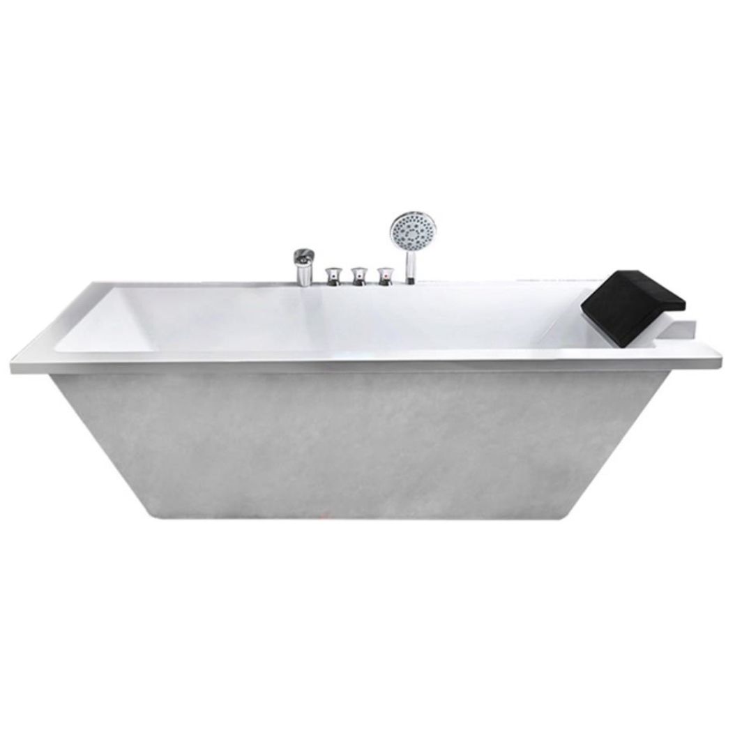 Drop-in White Bath Modern Soaking Acrylic Rectangular Bathtub