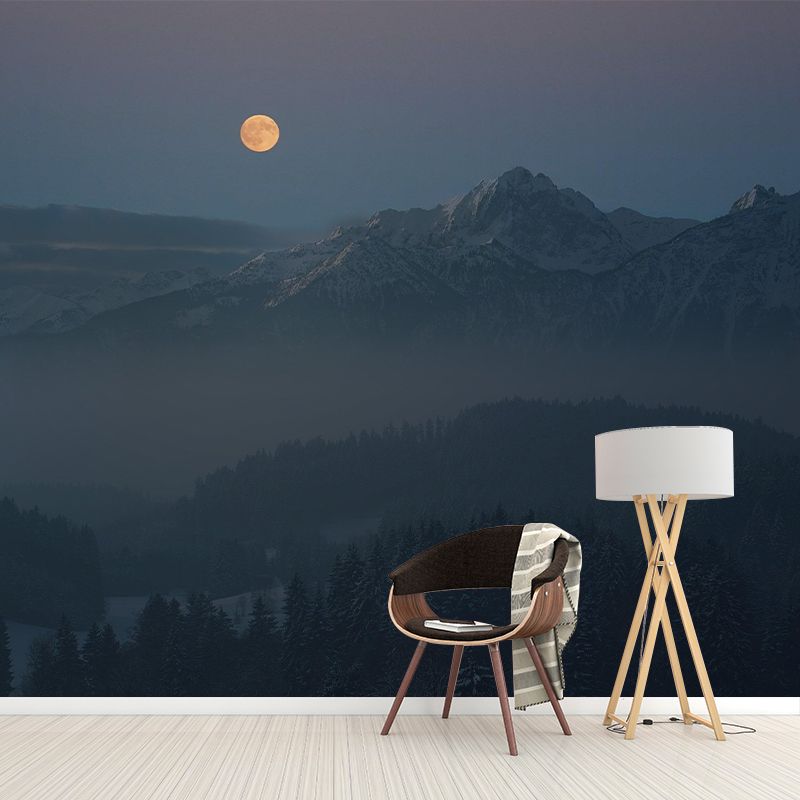 Horizontal Photography Style Alps Mural Modernism Wall Covering for Accent Wall