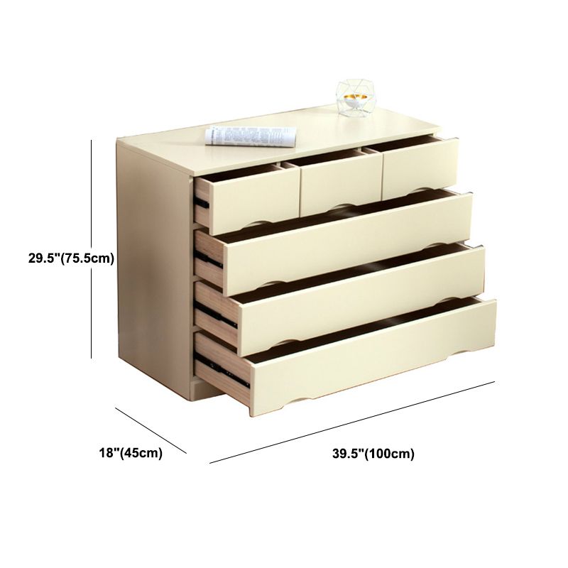Contemporary Chest Wooden Horizontal Combo Dresser with Drawer