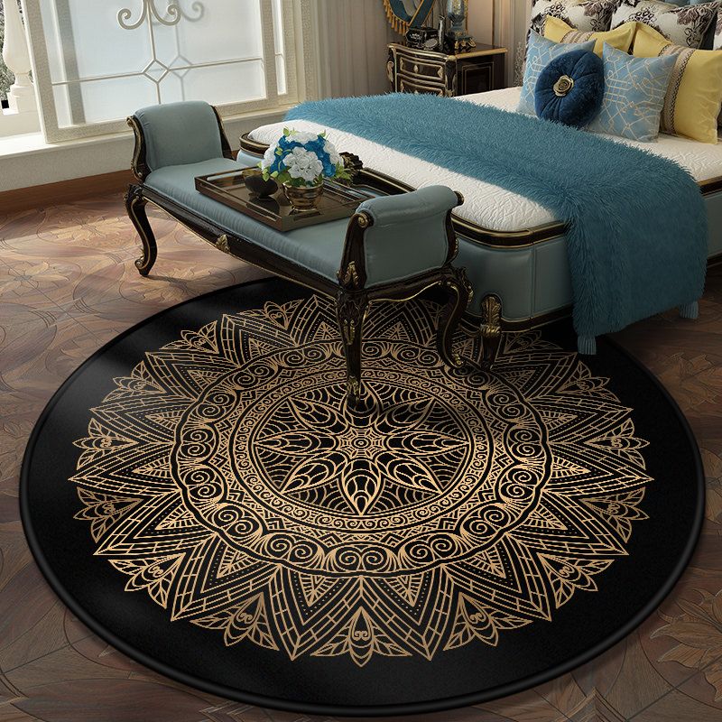 European Moroccan Rug Multi Colored Symmetric Pattern Rug Non-Slip Pet Friendly Machine Washable Rug for Bedroom