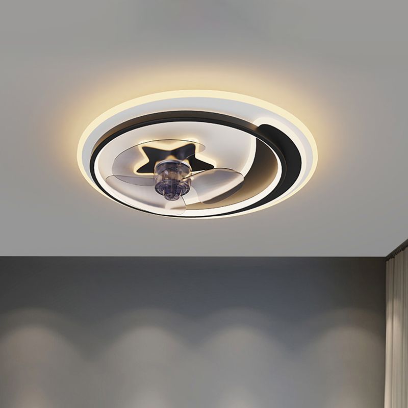 Metal Geometric Shape Ceiling Fans Modern 3-Lights Ceiling Fan Lamp Fixture