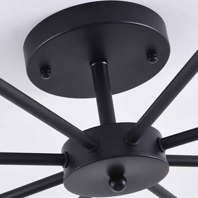 Cylinder Semi Flush Light Fixture Traditional Glass Ceiling Light for Living Room