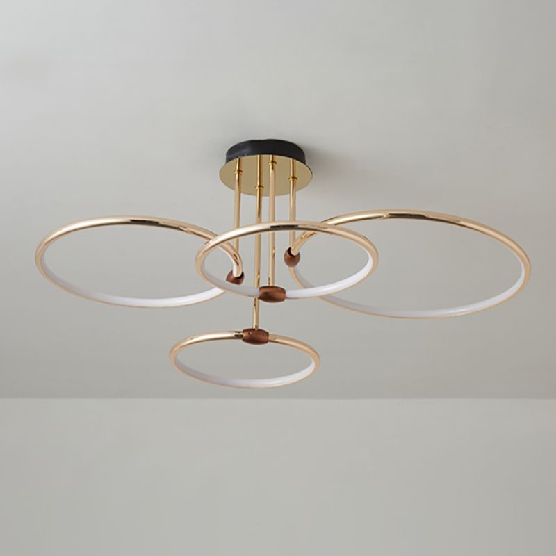 Moderne Multi -Hell -kreisförmige Kronleuchter -Leuchten Restaurant Gold Hanging Kronleuchter