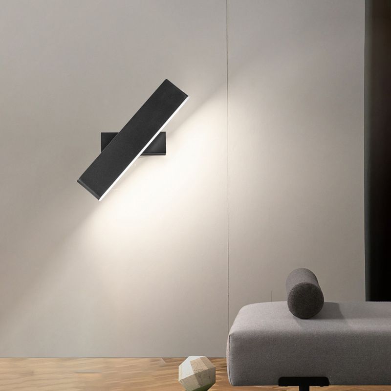 Single Modernism Polished Finish Wall Mounted Sconce Metal LED Wall Light