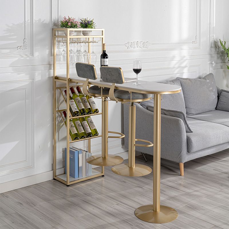 Sintered Stone Bistro Bar Table Modern Wine Rack Bar Table for Living Room