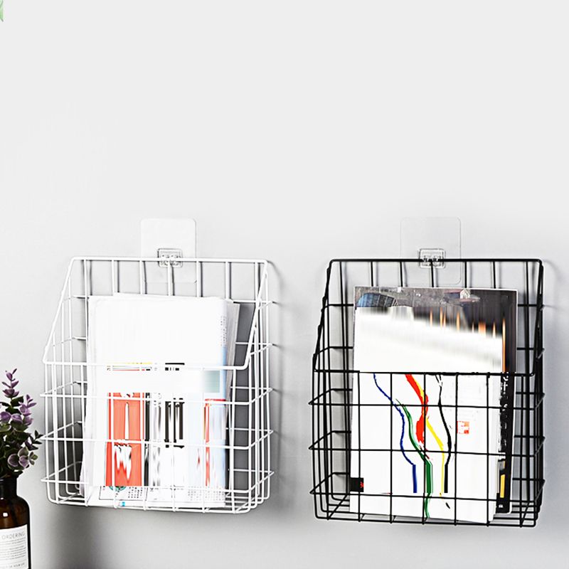 Industrial Floating Bookshelf Closed Back Metal Bookcase with Shelves