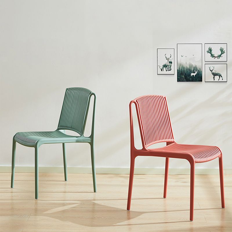 Silla de comedor de plástico de estilo nórdico, silla lateral de comedor sin brazos para cocina