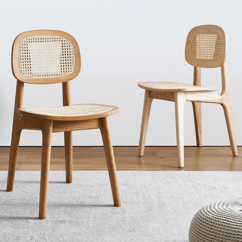 Traditional Style Dining Chair Solid Wood Cane Back Side Chair