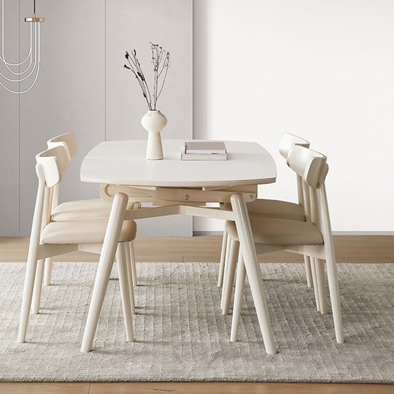 Modern 1/4/5/7 Pieces Dining Set Rectangle Stone Collapsible Dining Table for Dining Room