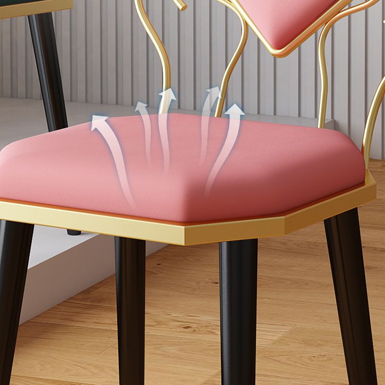 Sillas laterales de comedor de tela de diseño nórdico, silla lateral con respaldo abierto para el hogar