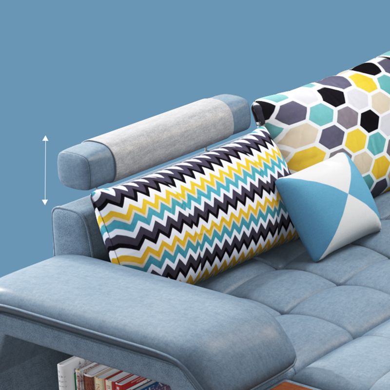 Blue Sofa/sectional with Storage for Living Room 33.46" High