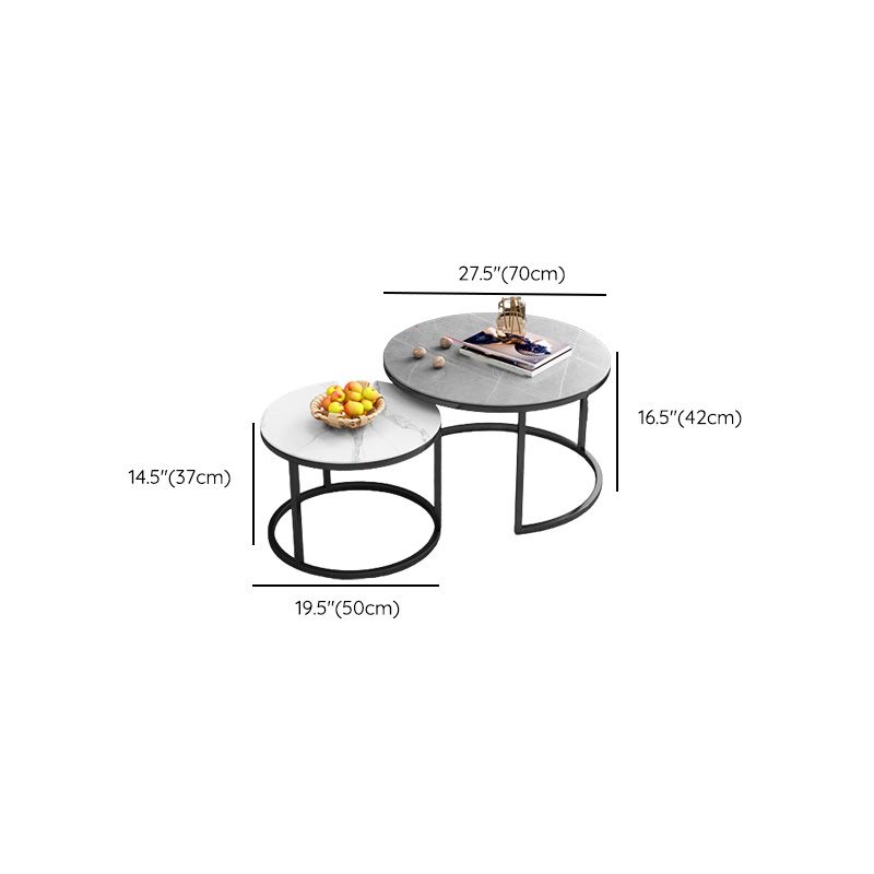 Frame Coffee Table Modern Slate Cocktail Table with Storage Drawers