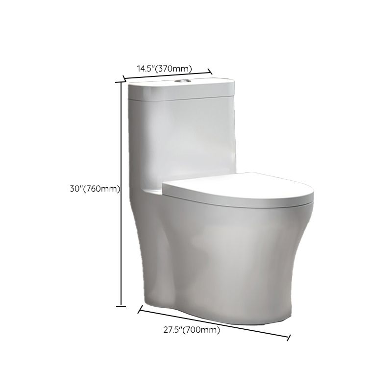 Traditional Floor Mount Toilet White Seat Included Toilet Bowl for Bathroom