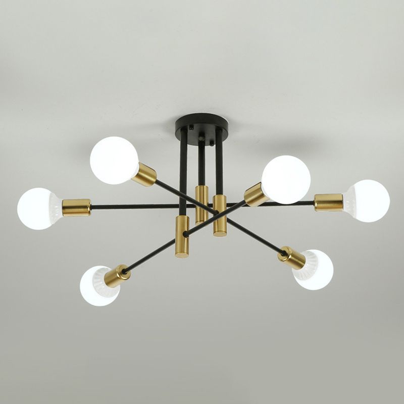 Sputnik Semi Flush Mount Industrial Metal Flush Ceiling Light Fixture