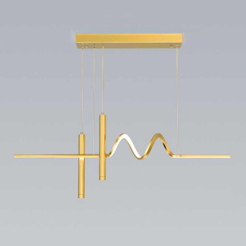 Metal Linear Shade Island Pendant Modern Style Multi Light Island Lighting for Living Room