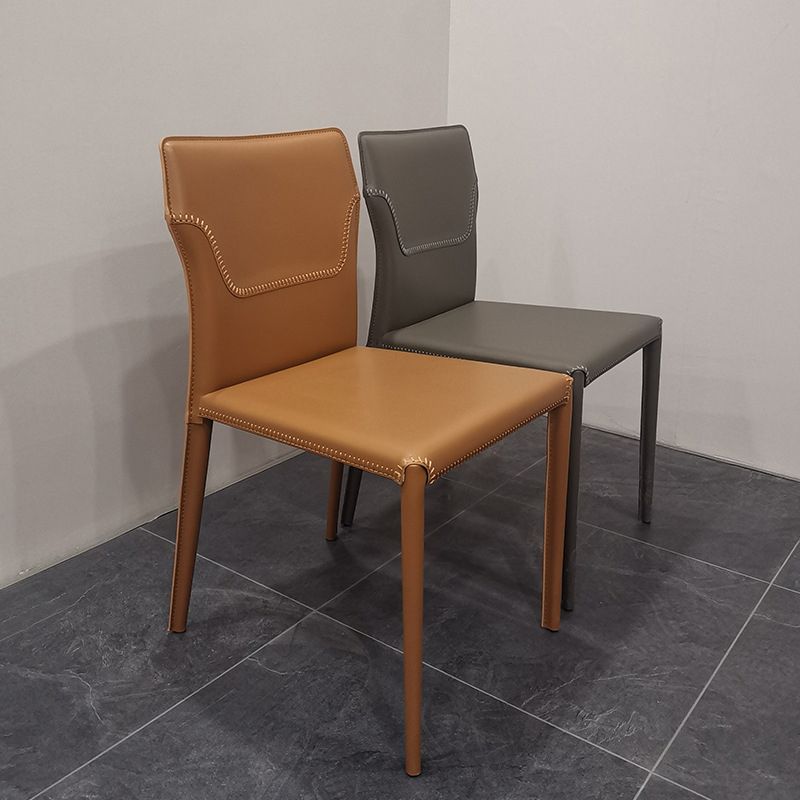 Contemporary Upholstered Dining Chair Faux Leather Kitchen Dining Armless Chair