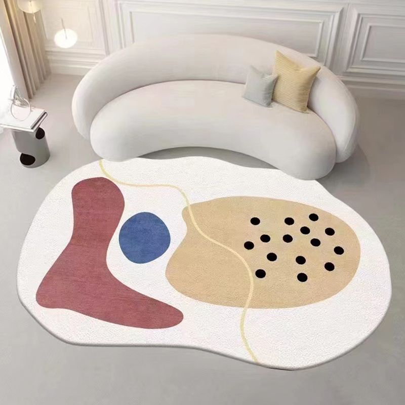 Novelty Shape Carpet Leisure Contrast Panel Rug Polyester Stain Resistant Area Rug