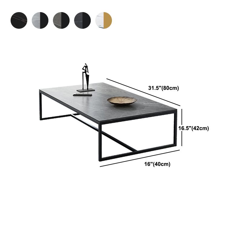 Trestle Type/frame Base Rectangular Slate Table Board Glam Style Coffee Table