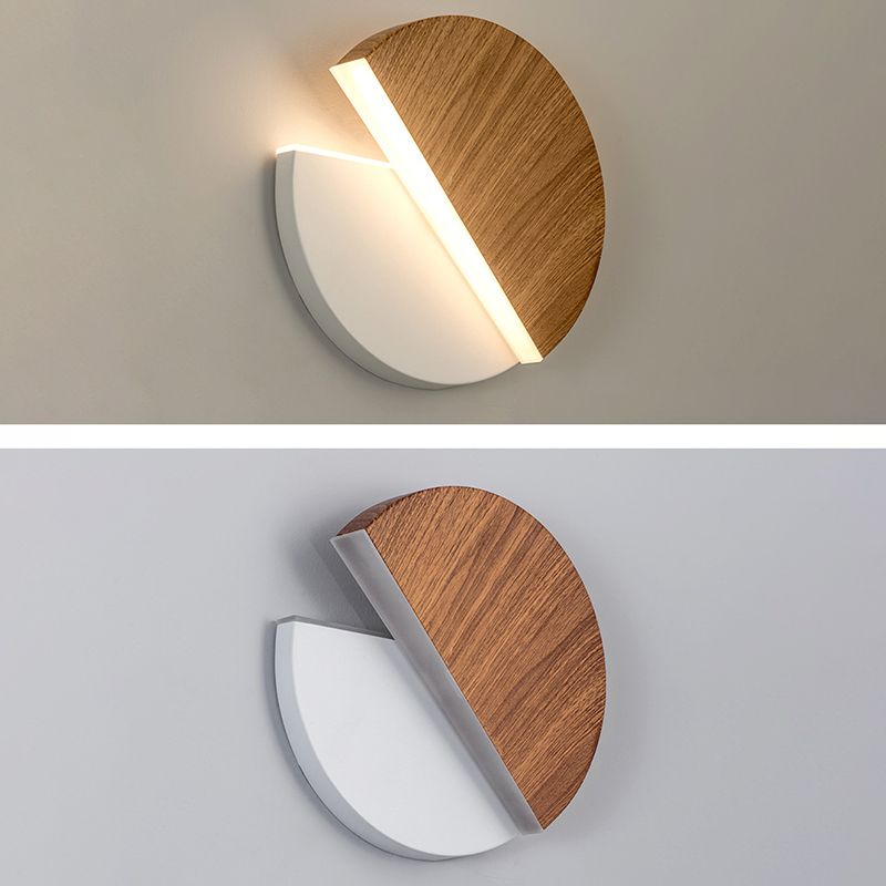 Nordic Rotatable Wall Lamp LED Acrylic Indoor Wall Light Fixtures in Round Disc Shape