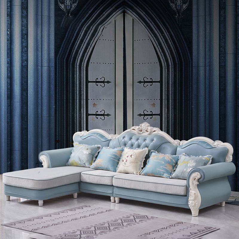 Traditional Style 46.45 " H Rolled Arm Sofa & Chaise for Living Room