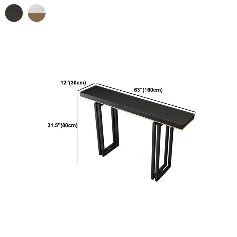 Contemporary Marble 4 Legs Console Table Rectangle Scratch Resistant Sofa Table