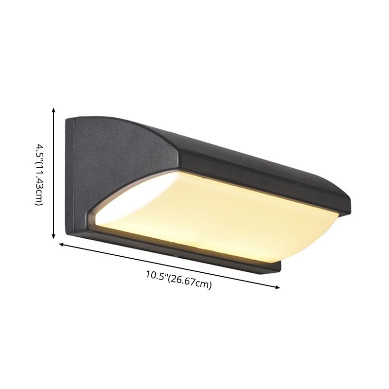 Rectangle Waterproof Simplicity Wall Light Acrylic Minimalistic LED Wall Sconce in Black
