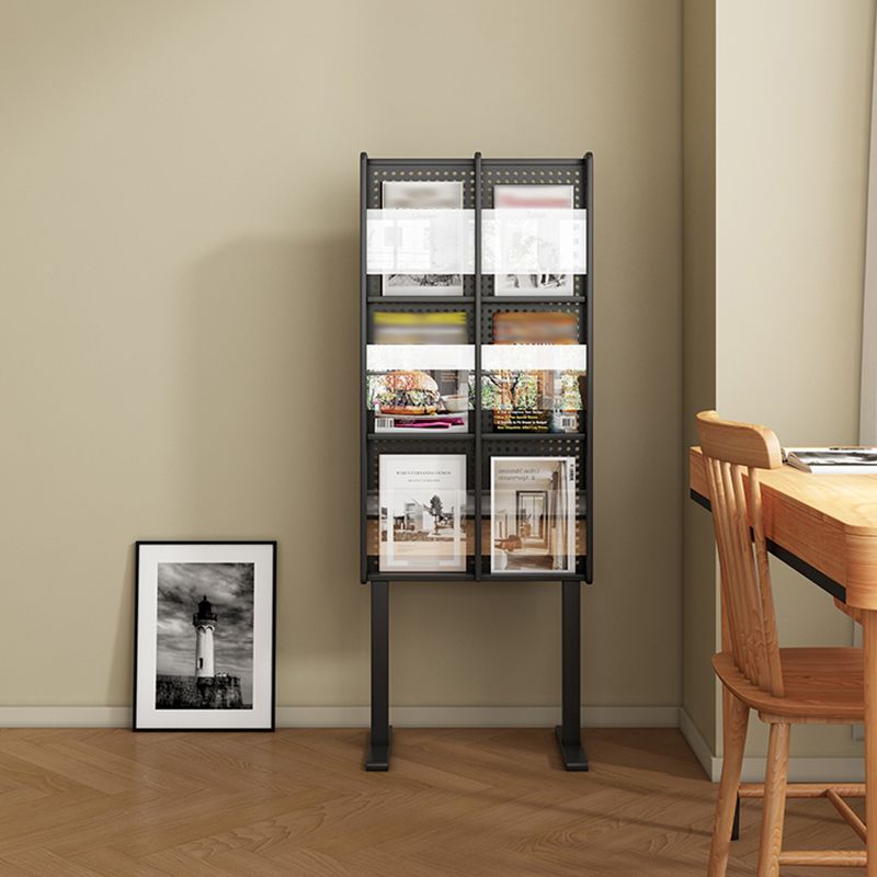 Modern Style Closed Back Bookshelf Standard Metal Bookcase with Shelves