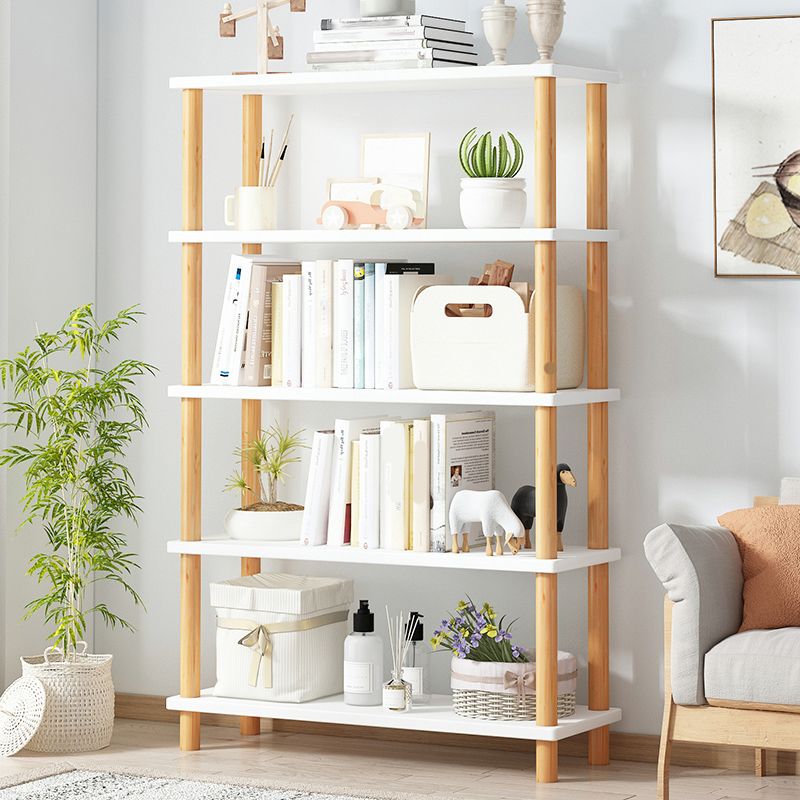 Modern Open Back Standard Bookshelf Wooden Bookcase for Study Room