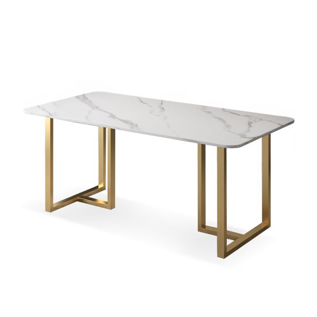 Mesa de comedor de rectángulo de lujo tradicional mesa de doble pedestal