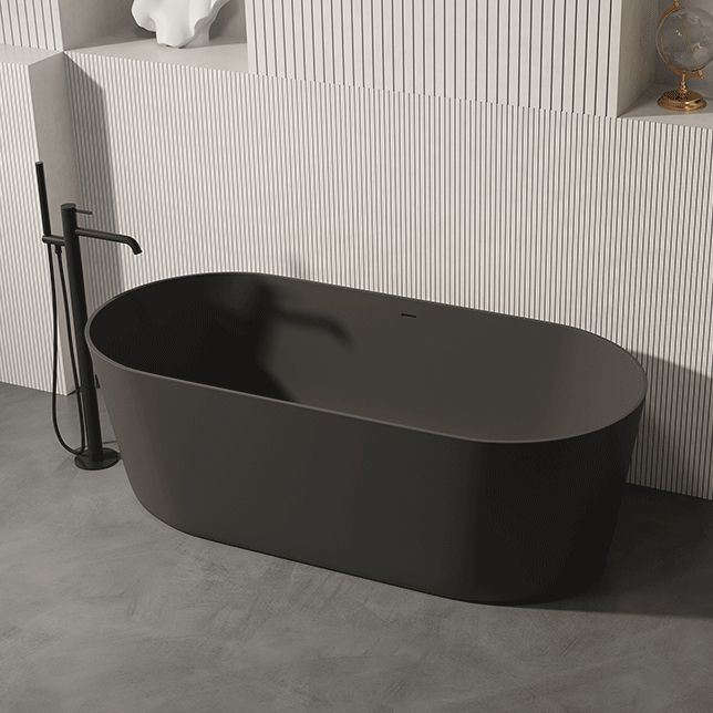Oval Antique Finish Soaking Bathtub Back to Wall Modern Bath Tub
