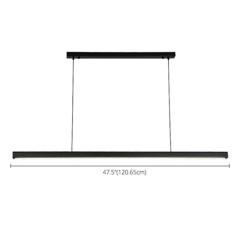 Modern Minimalist Style Linear Island Light Fixture Wood Pendant Light