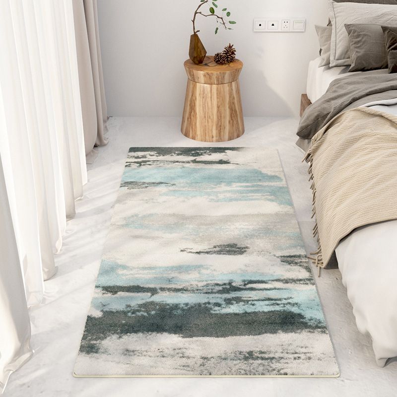 Grey Modern Carpet Polyester Graphic Carpet Non-Slip Backing Carpet for Living Room