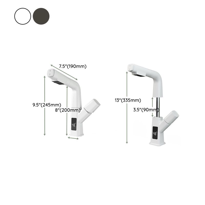 Washroom Sink Faucet Rotary Handle Pull-out Single Hole Sink Faucet