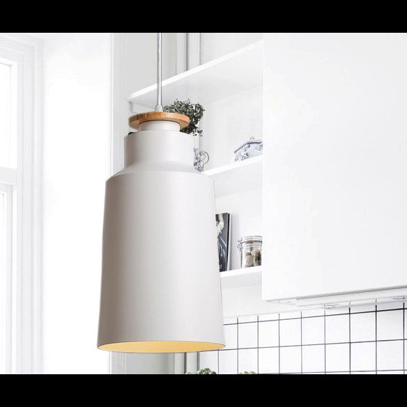 1-Light Pendant Lamp Nordic Macarons Style Metal Dining Room Hanging Lamp