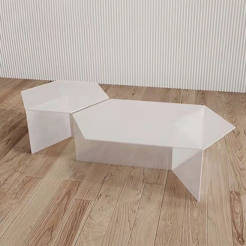Geometric Clear Acrylic Coffee Table Modern Colored Cocktail Table