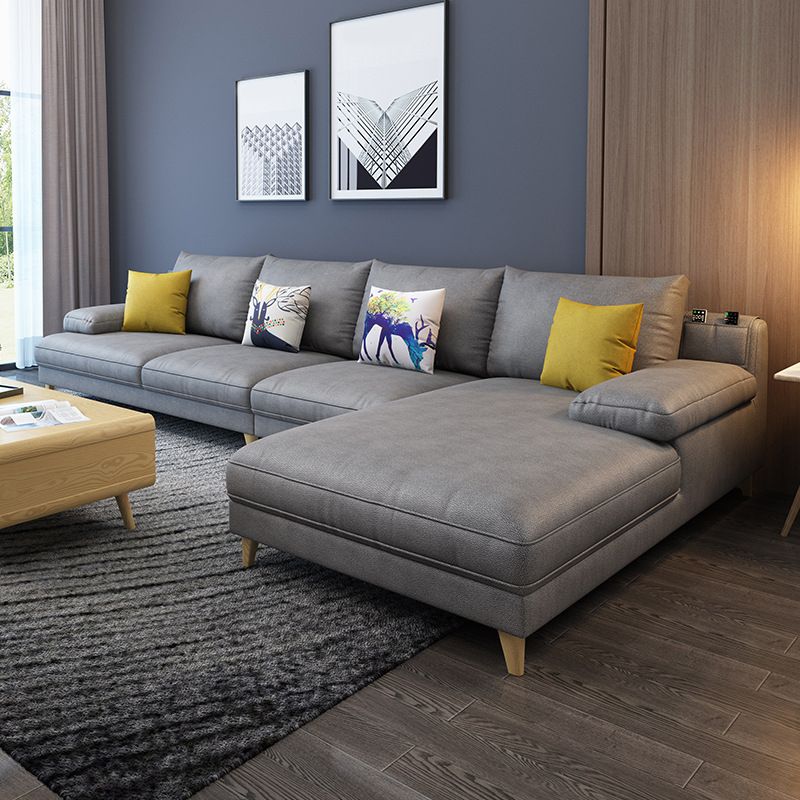 Pillow Top Arm Sectional with Storage Stain-resistant Faux Leather Sectional