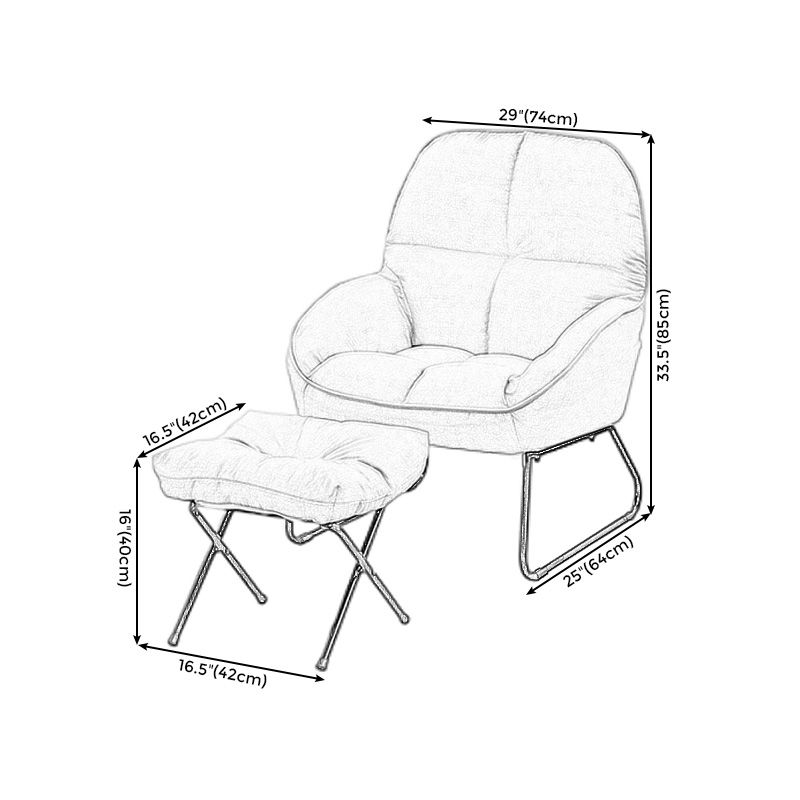 Linen 23.62"W Flared Arms Chair with Sled Based and Biscuit Back