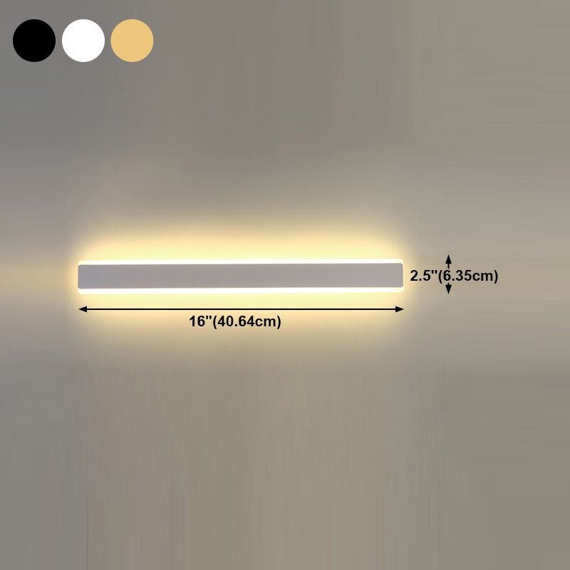 1-Light Modern Wall Sconce Straight LED Wall Light with Metal for Living Room