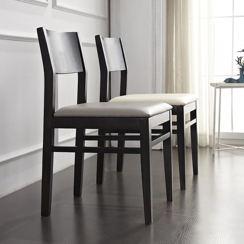 Contemporary Solid Wood Armless Dining Chairs Open Back Dining Side Chair