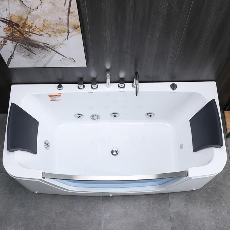 Bathroom Modern Acrylic Bath Tub Back to Wall Center Drain Tub