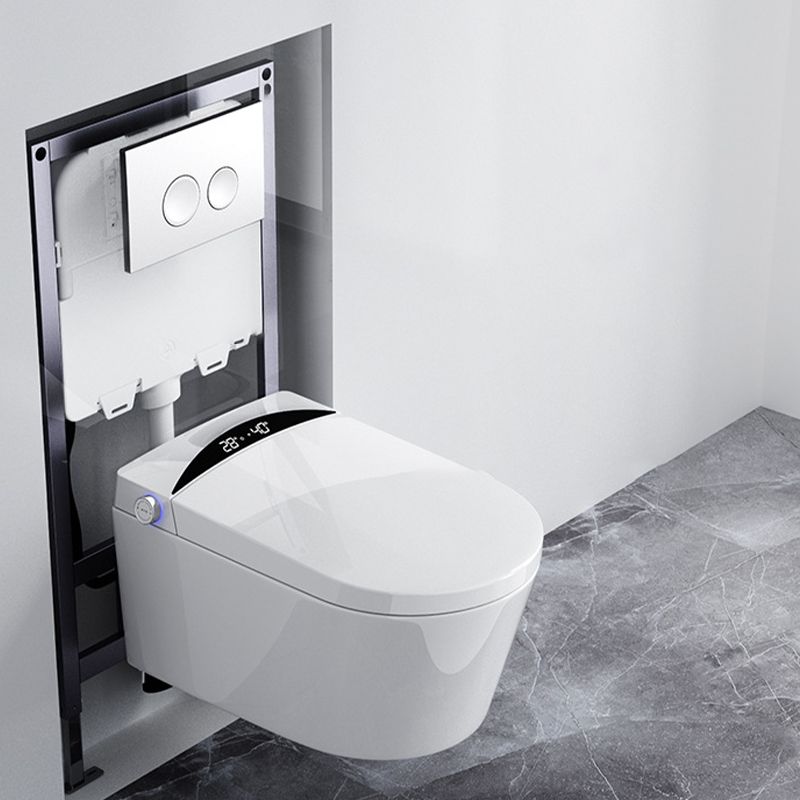 Modern Concealed Tank Toilet Skirted ABS Wall Mount Flush Toilet with Seat