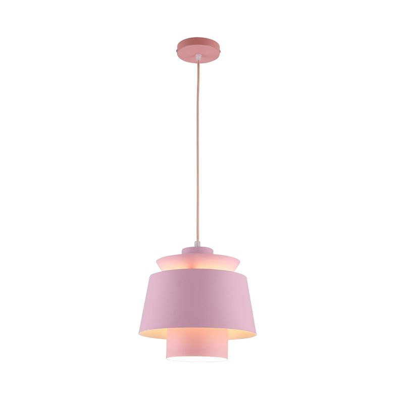 Luminaire pendant multicouche macaron aluminium 1 lampe à chute