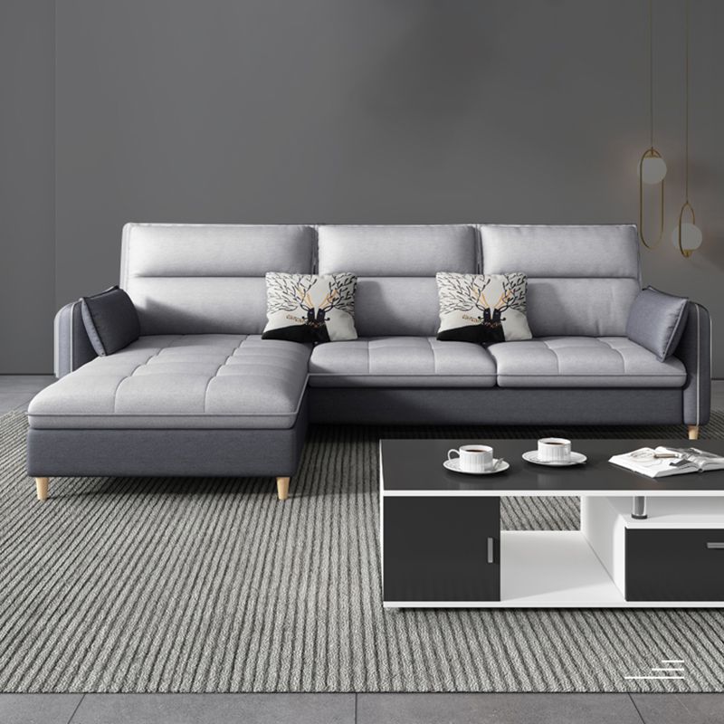 Reversible Modular Sofa with Pillow Top Arm and Storage for Apartment