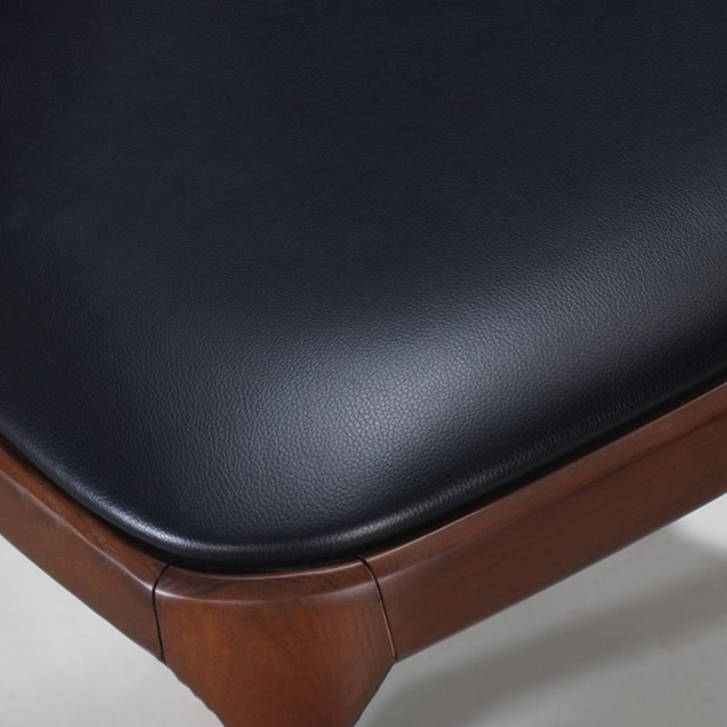 Contemporary Kitchen Wood Dining Chair PU Leather Side Chair