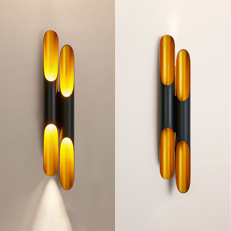 2-Lights Slant Cut Pipe Shaped Wall Lamp Post-modern Style Metal Sconce Light for Coffee Shop Restaurants
