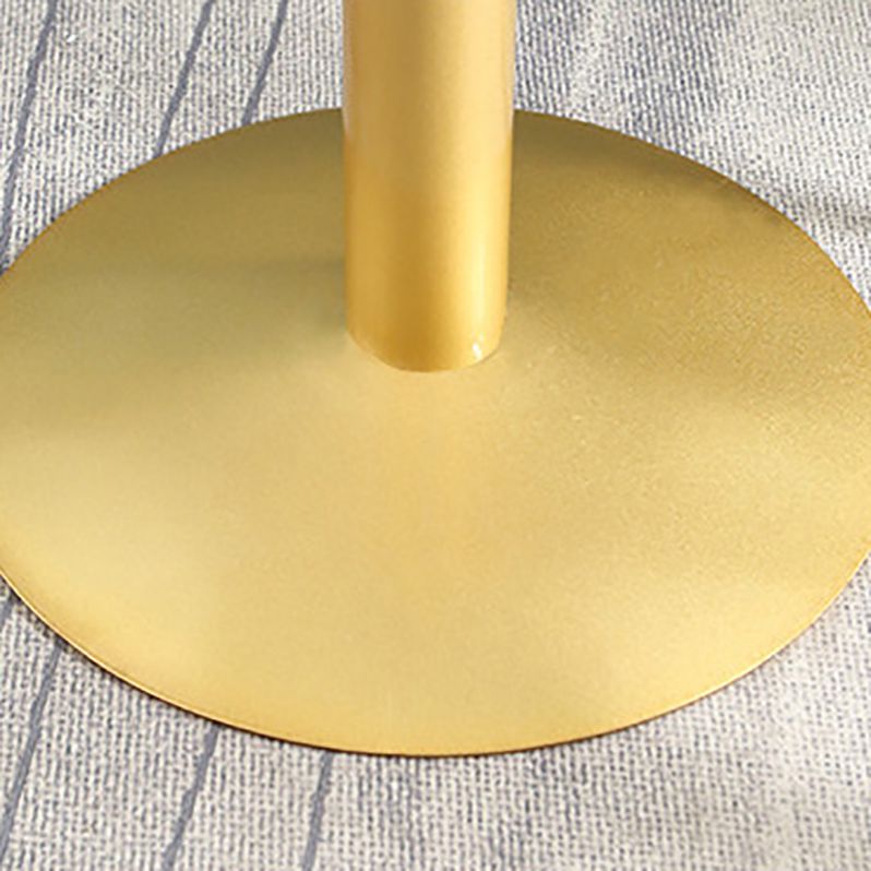 Glam Gold Metal Bar Table 21.6"W Round Top Marble Bistro Table for Breakroom