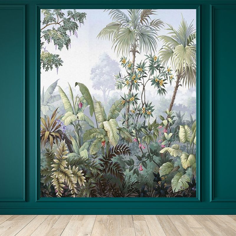Green Tropical Wall Mural Decal Full Size Botanical Wall Decor for House Interior
